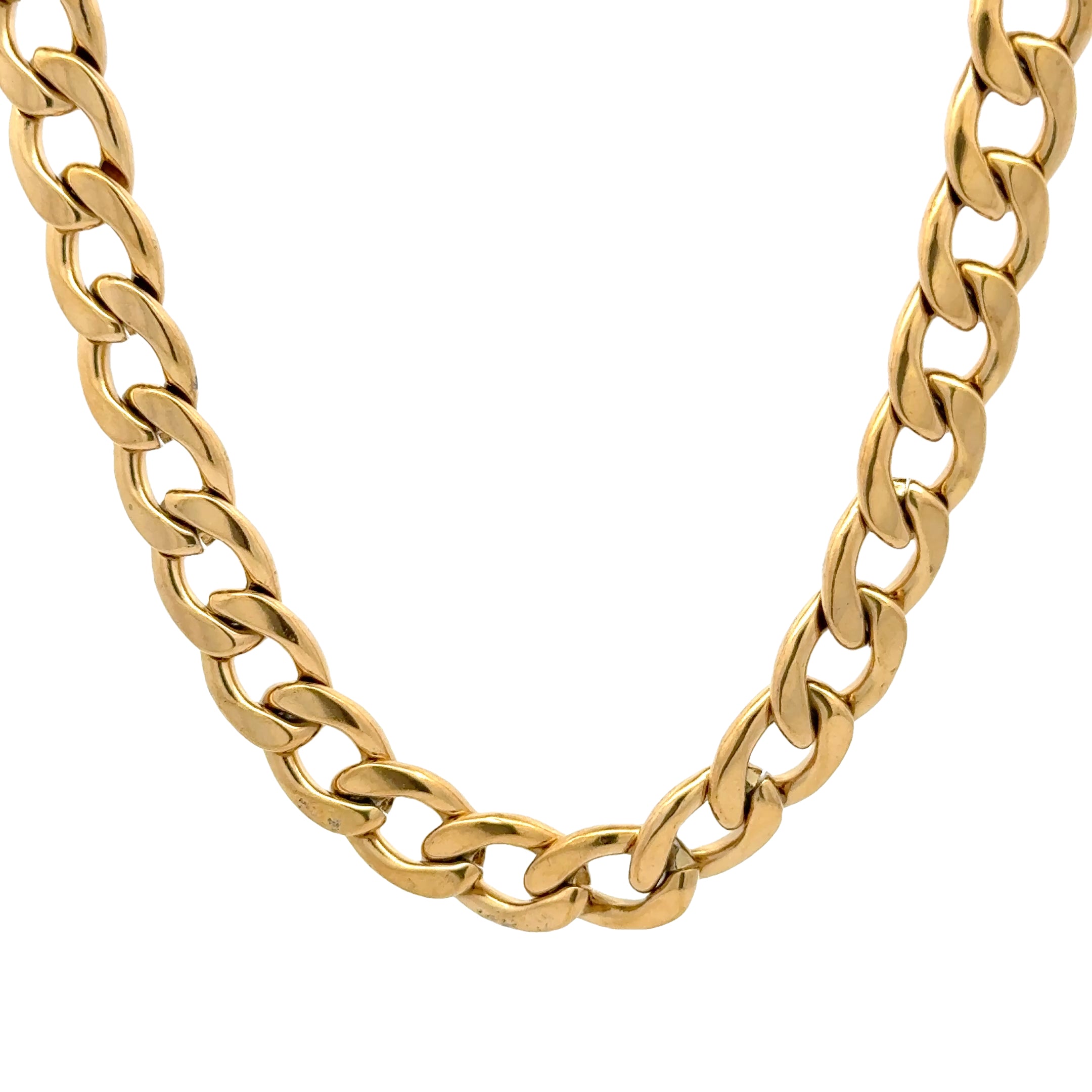 Gold Curb Link Chain Necklace, 10mm – Stainless Steel Jewelry – Chain Supplyy
