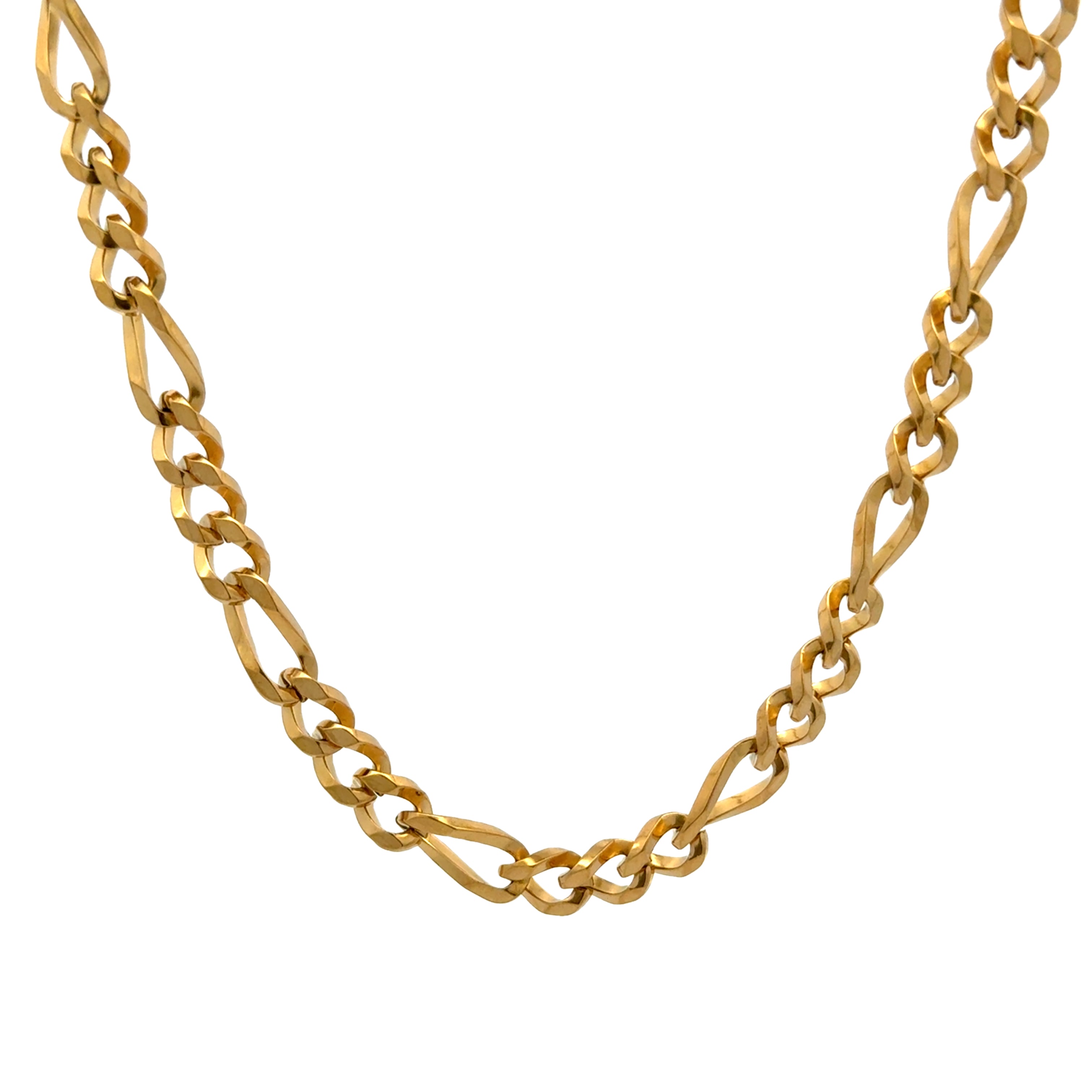 Gold Shaved Figaro Chain Necklace, 5.5mm – Stainless Steel Jewelry – Chain Supplyy