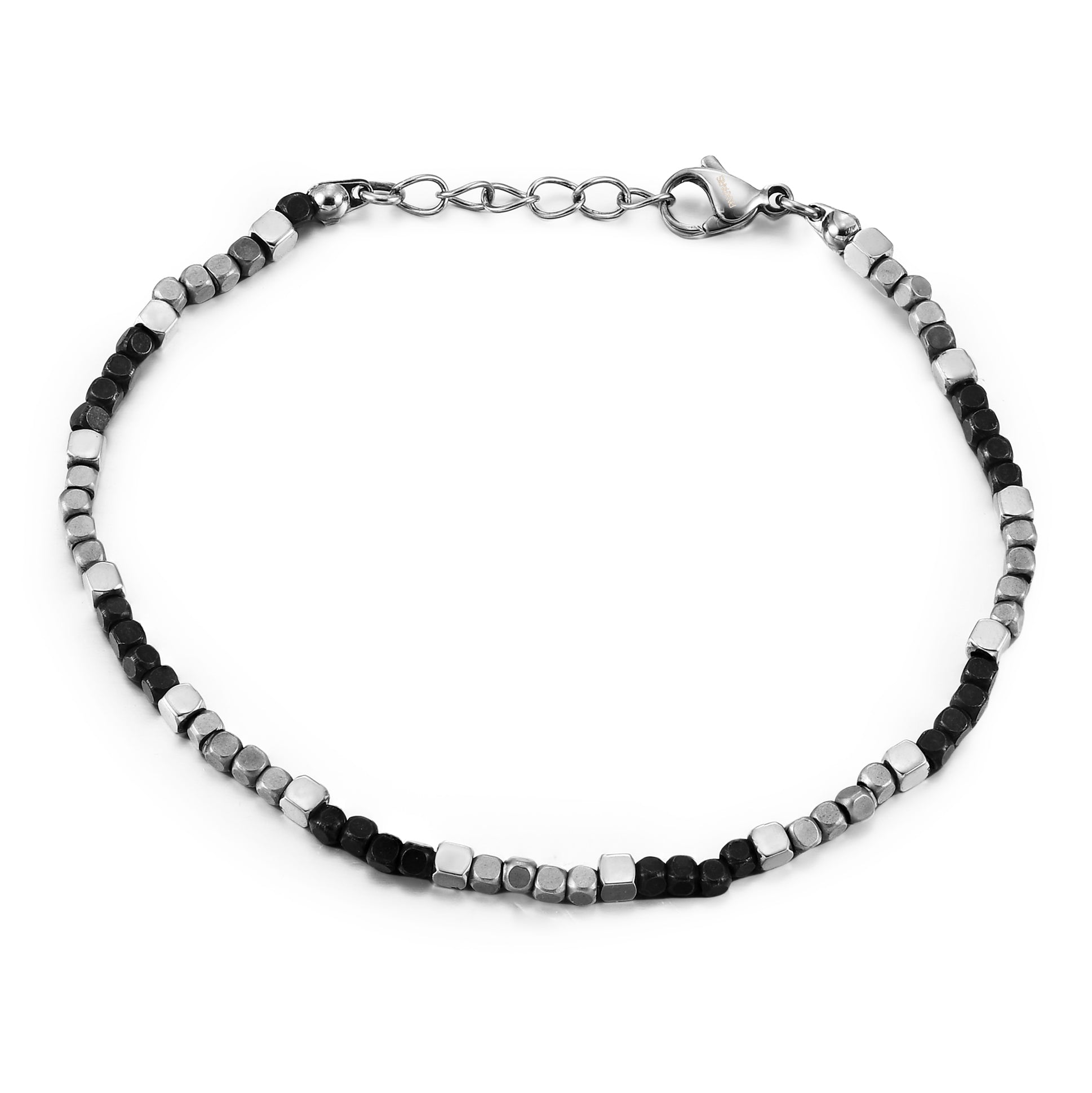 Bead Bracelet Two Tone Metallic, 2mm