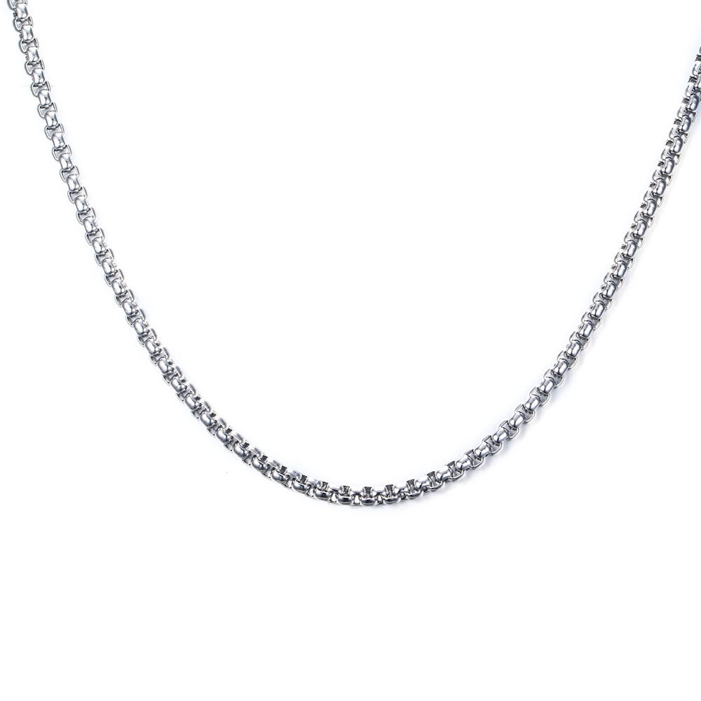 3mm Rounded Box Link Chain Necklace