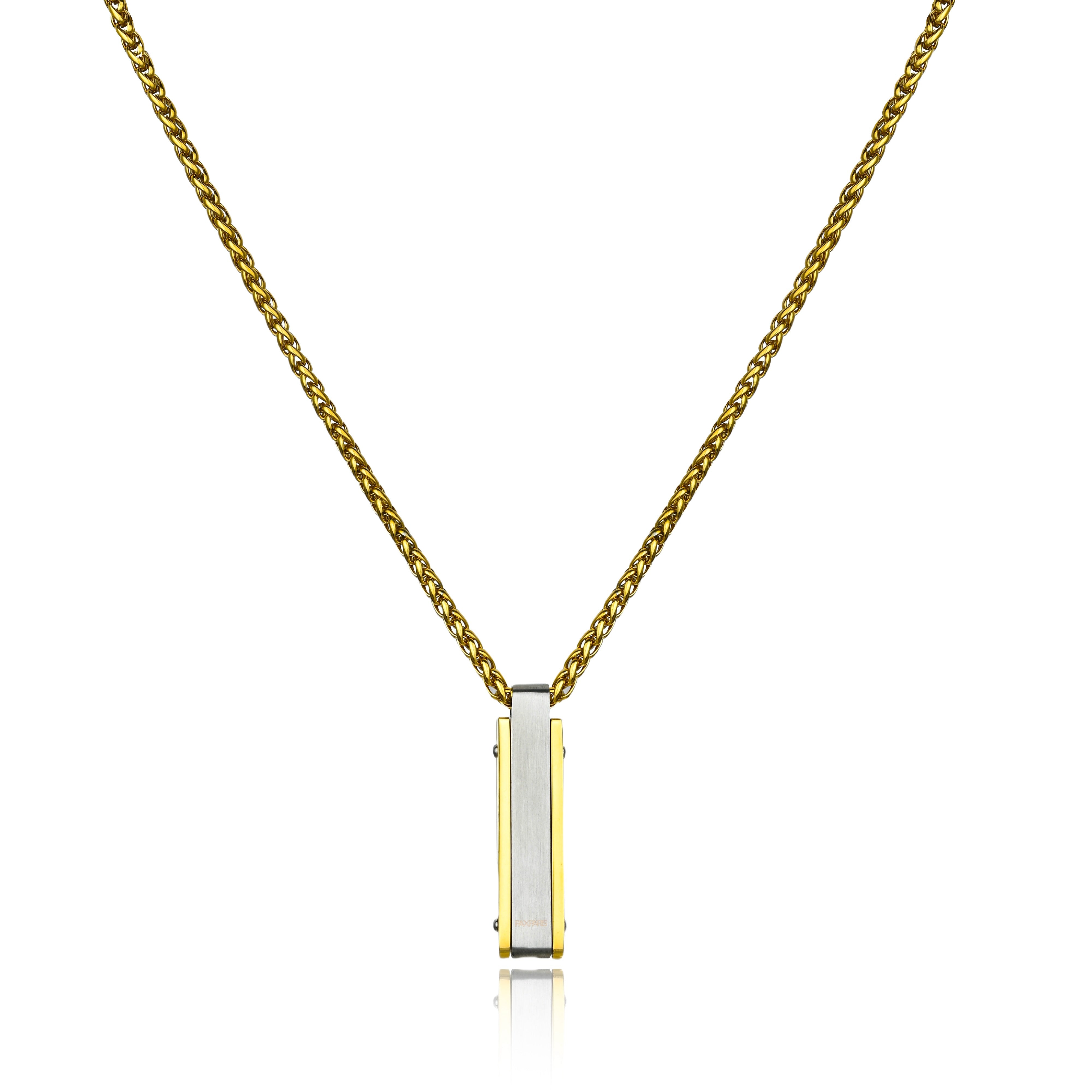 Inlay Bar Pendant — Silver / Gold