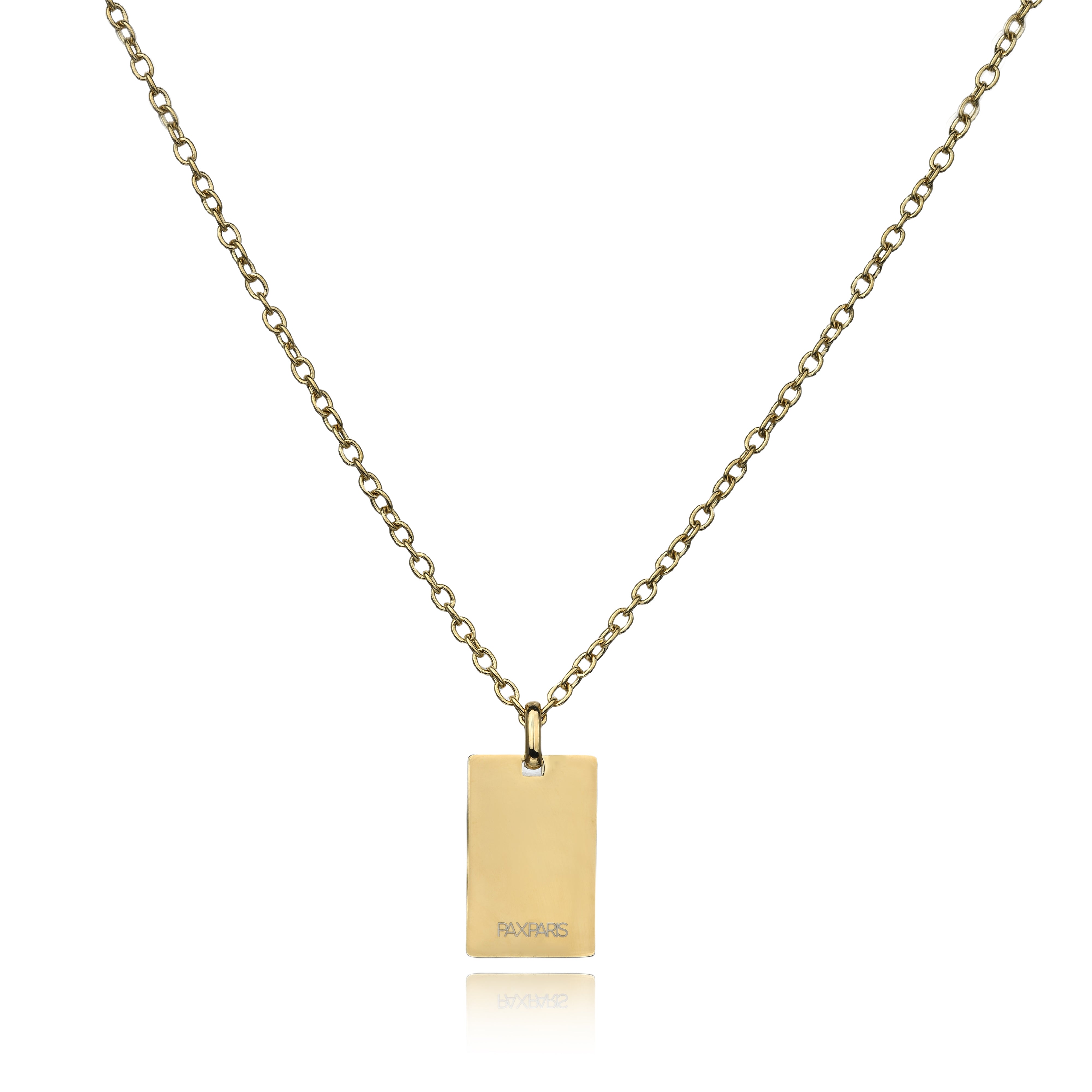 Two-Tone Tag Pendant — Gold / Black
