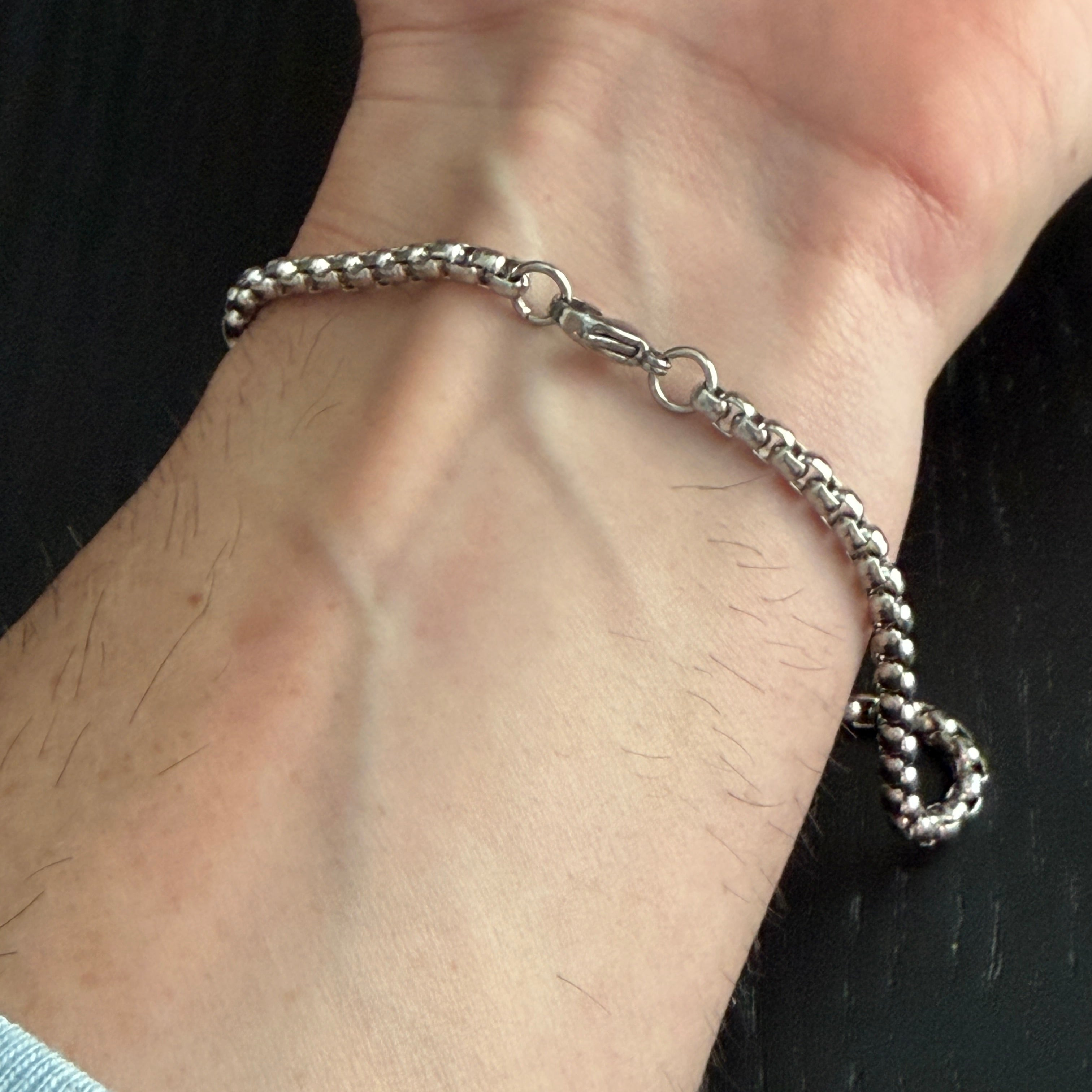 Box Chain Link Bracelet, 4mm
