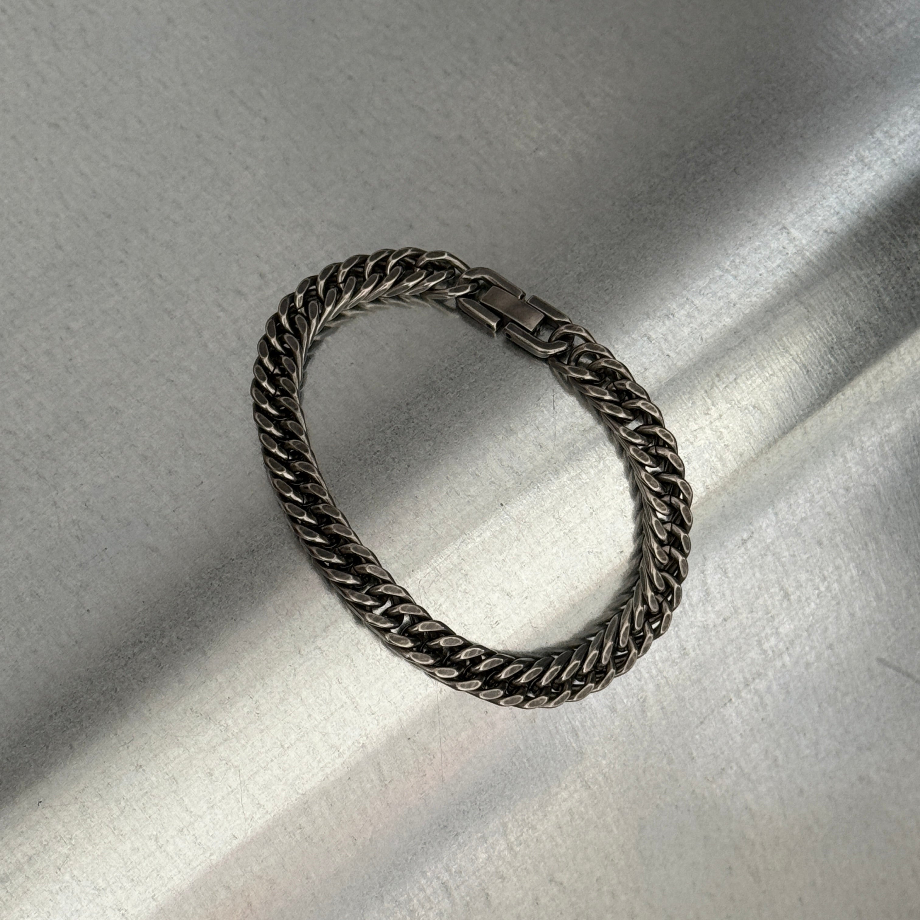 Oxidized Curb Chain Bracelet, 8mm