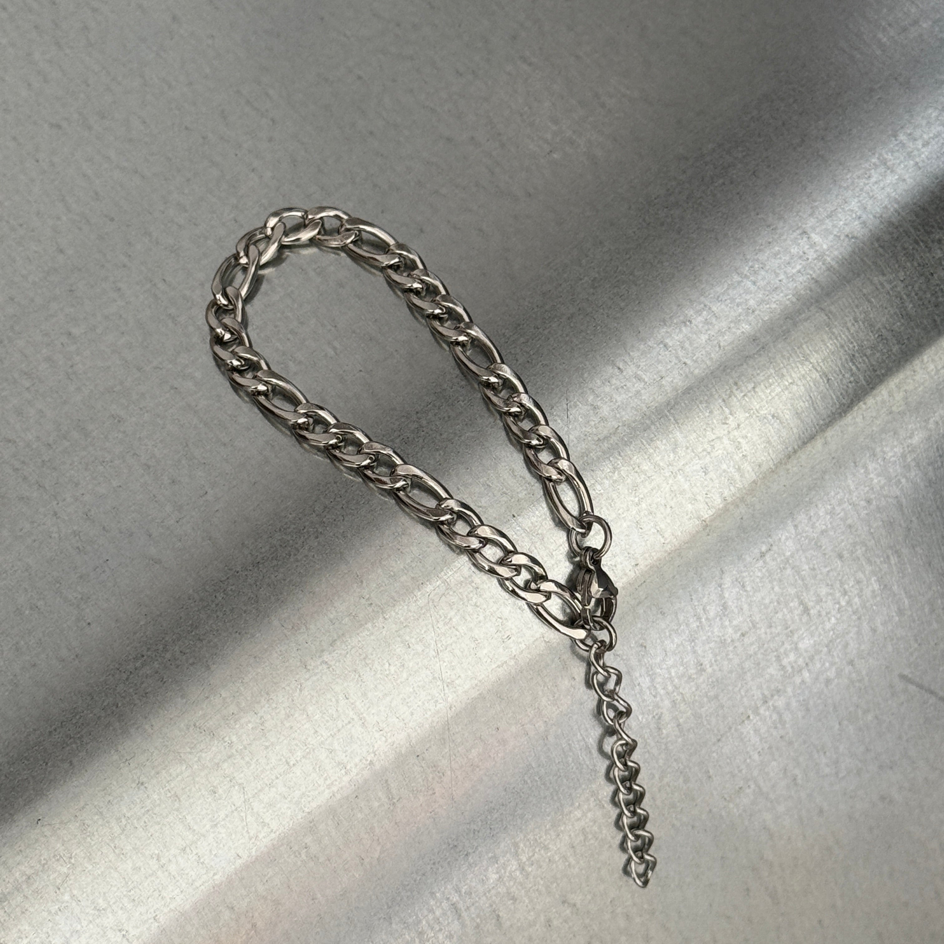 Figaro Chain Bracelet, 7mm