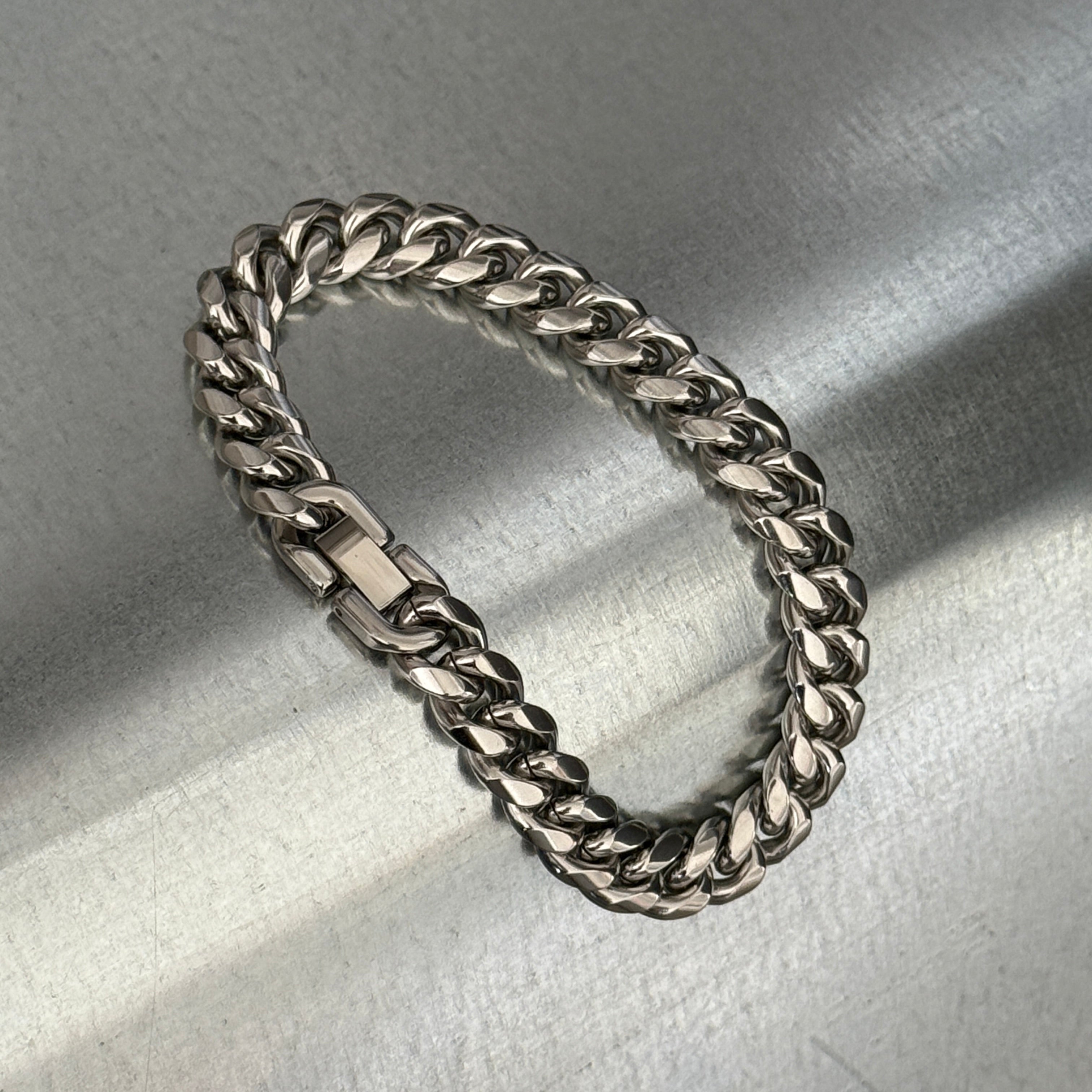 Cuban Chain Link Bracelet, 10mm