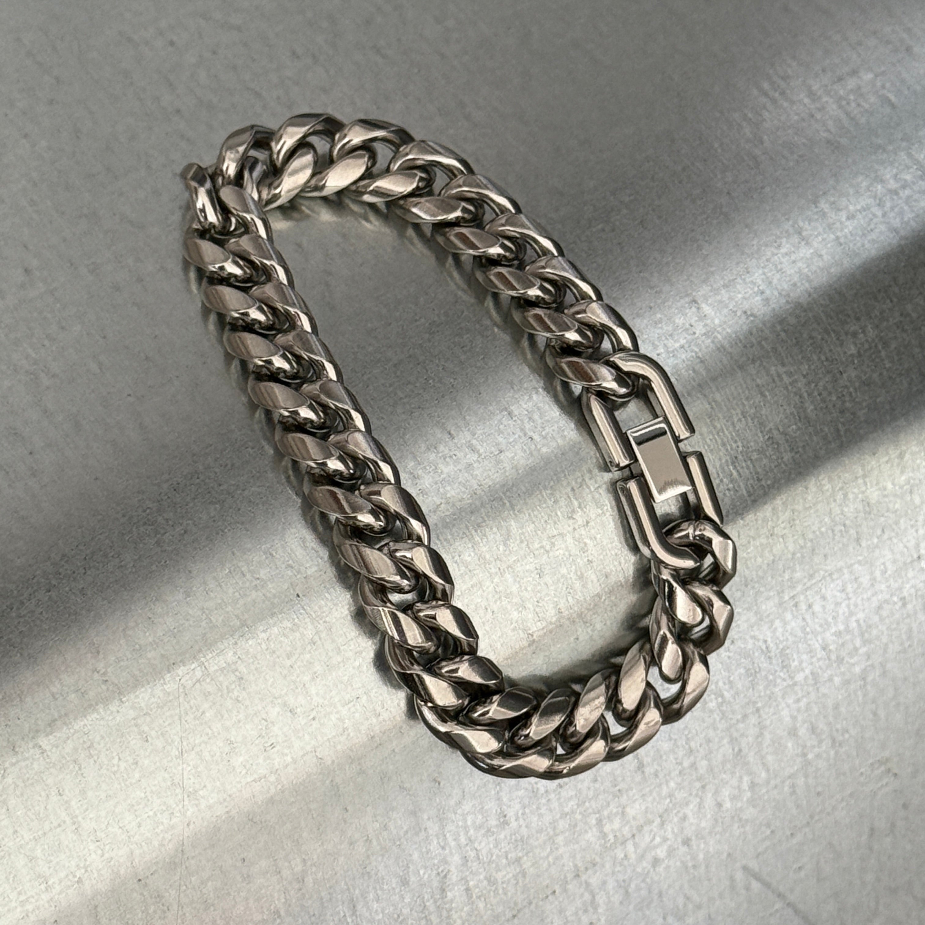 Cuban Chain Link Bracelet, 12mm