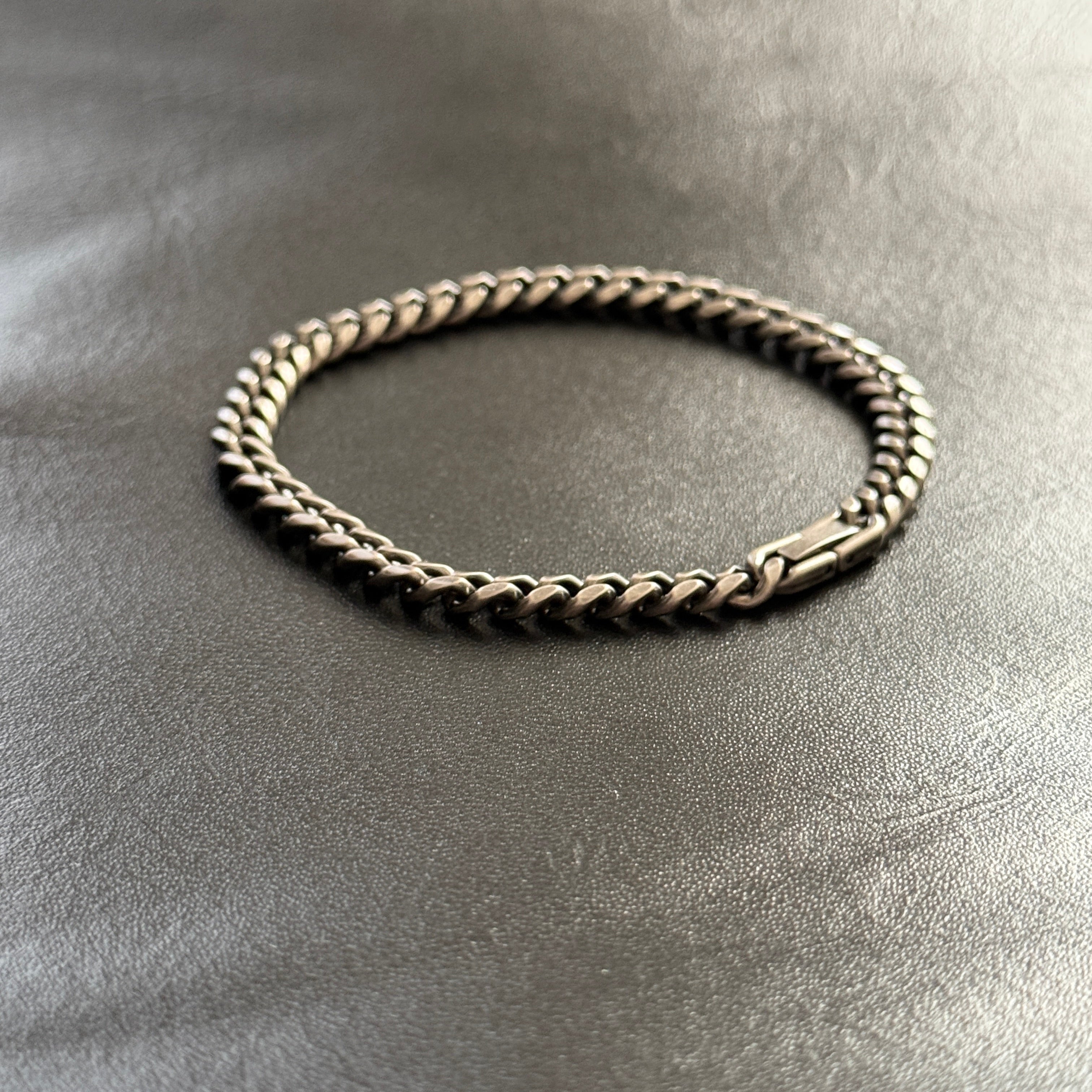 Cuban Curb Chain Link Bracelet, Oxidized, 6mm