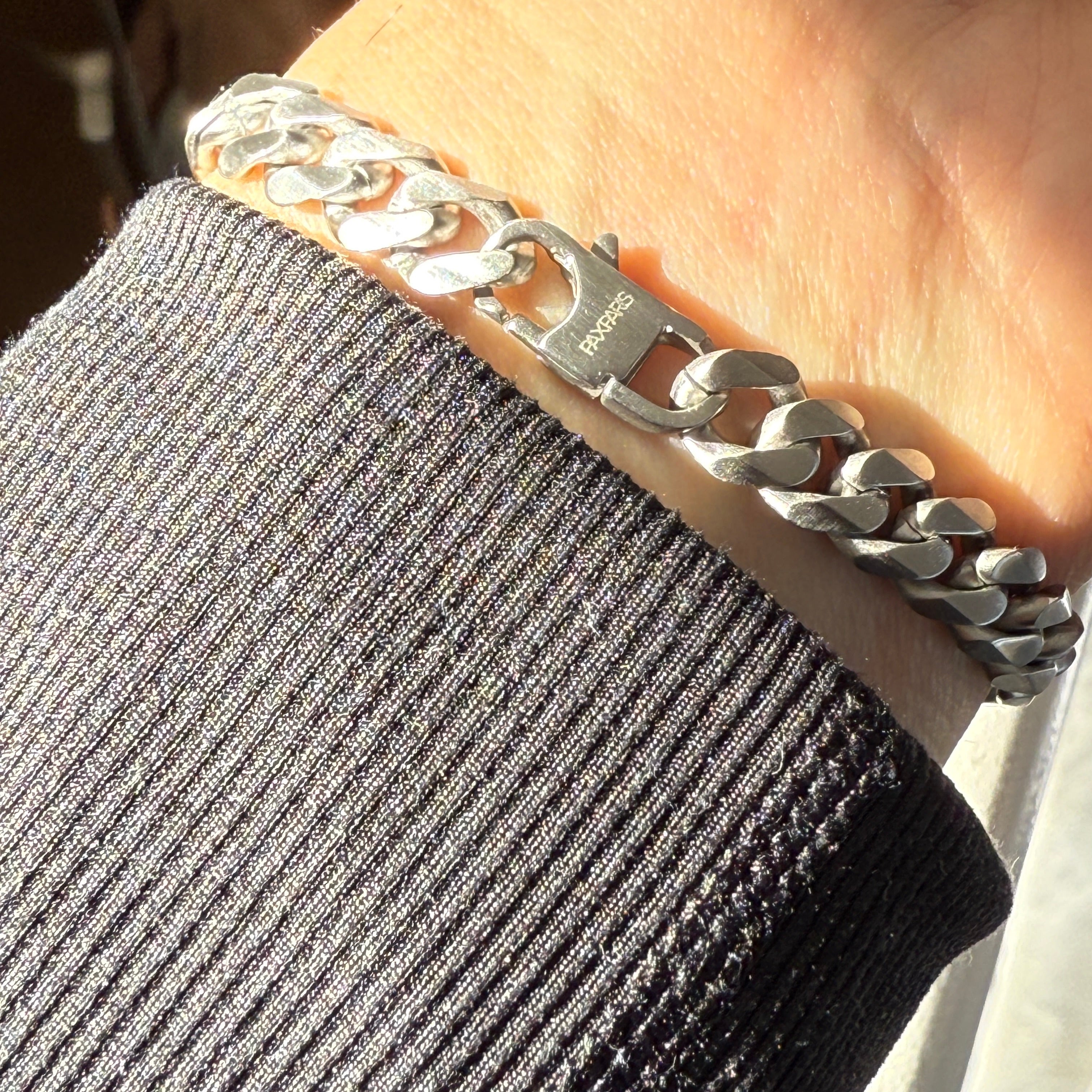 Chain Link Bracelet with Chevron Plaque, 5mm