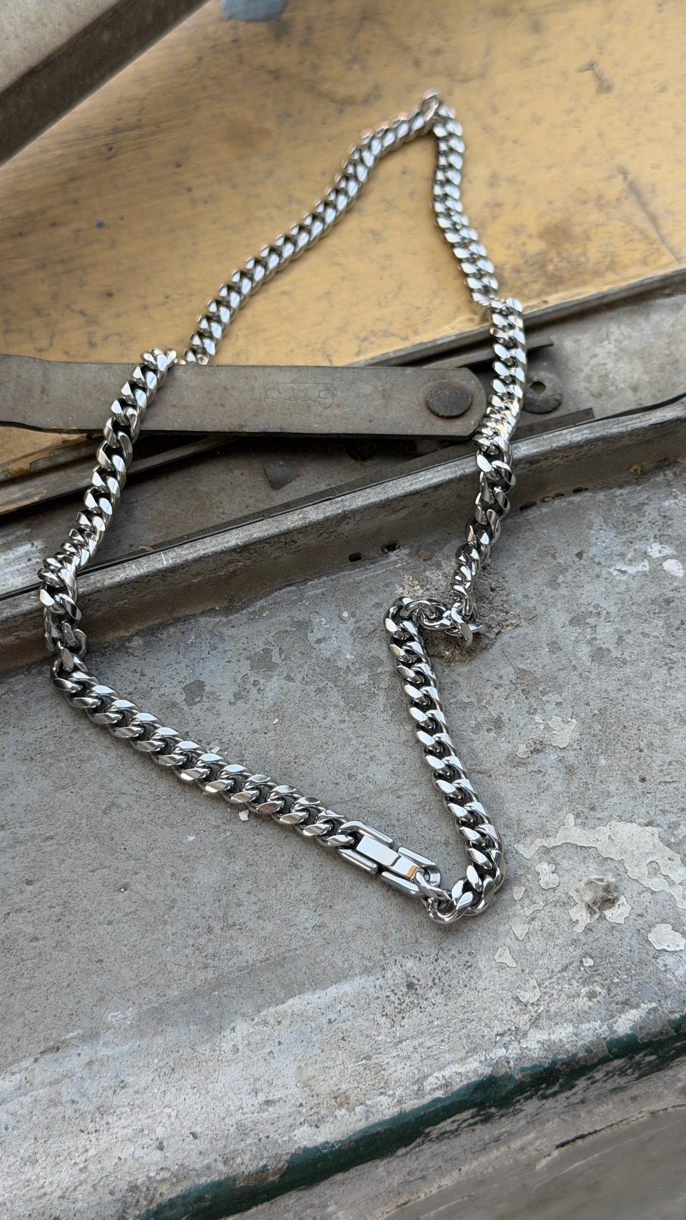 Silver Curb Link Chain Necklace