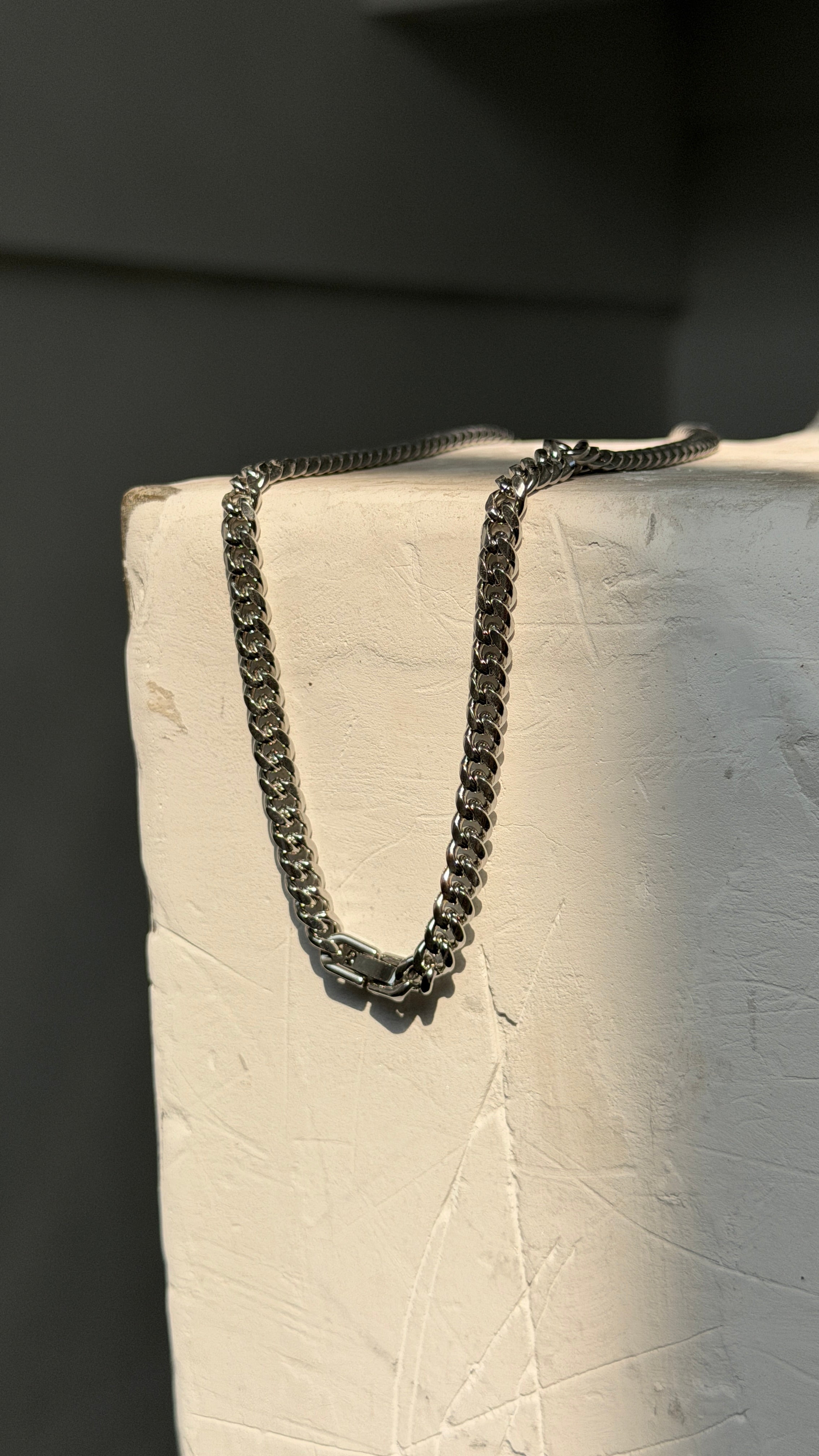 Silver Curb Link Chain Necklace