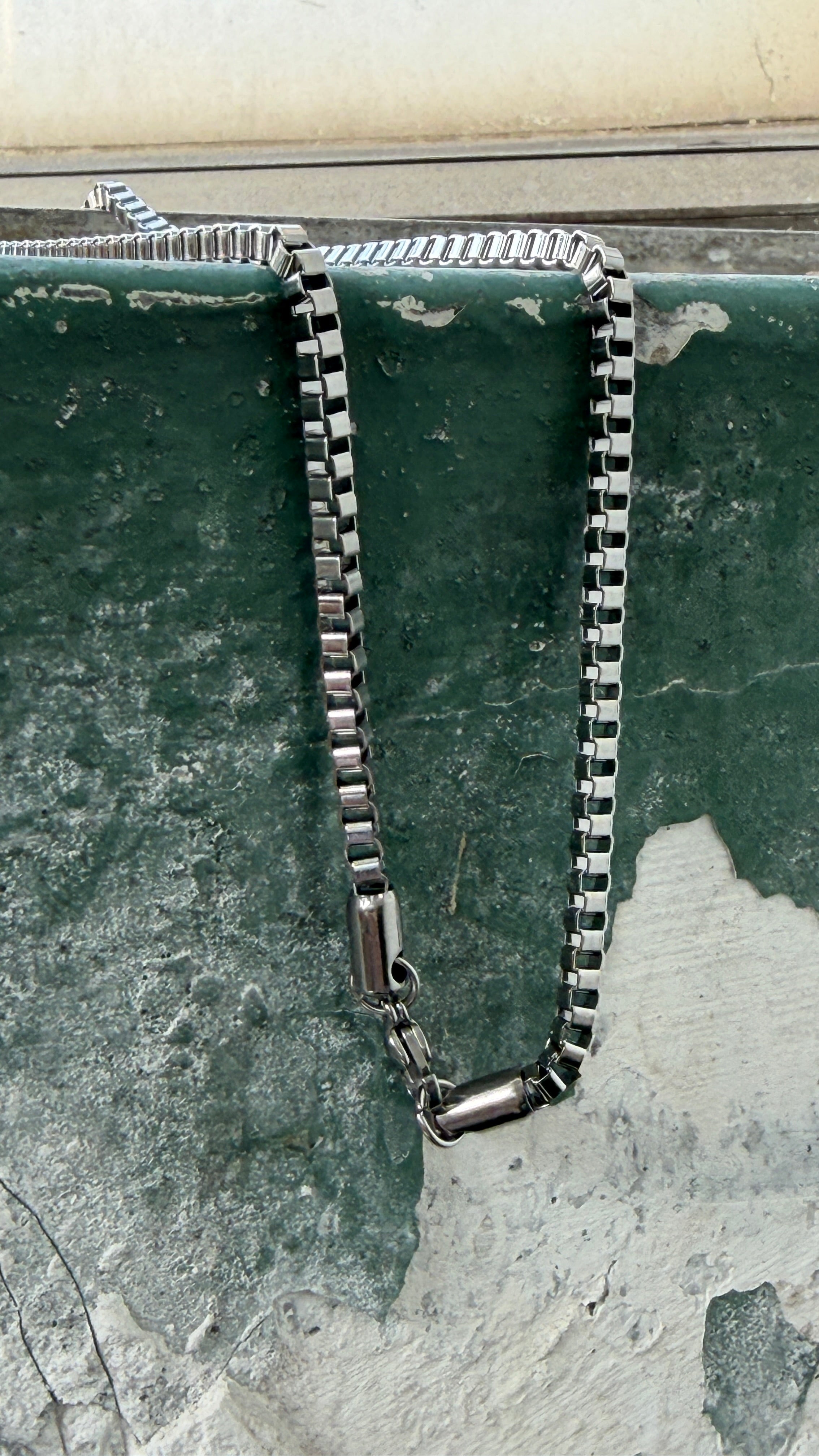 Square Box Link Chain Necklace