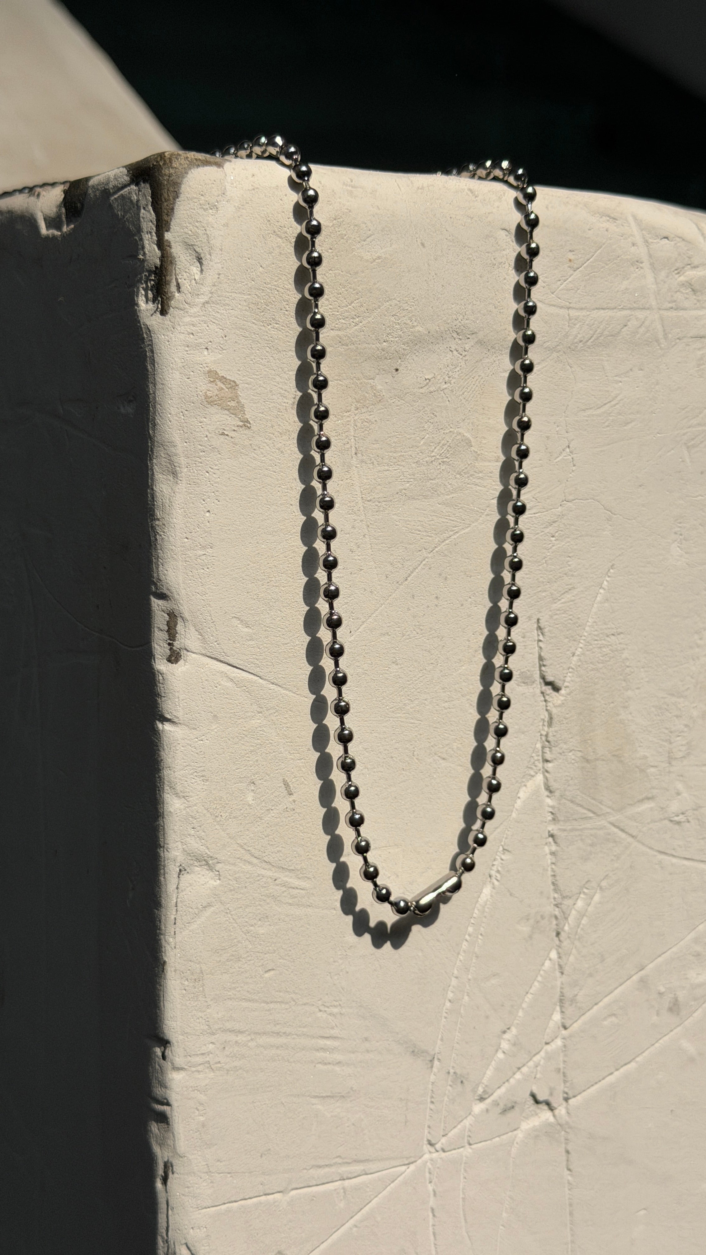 3mm Round Bead Chain Necklace