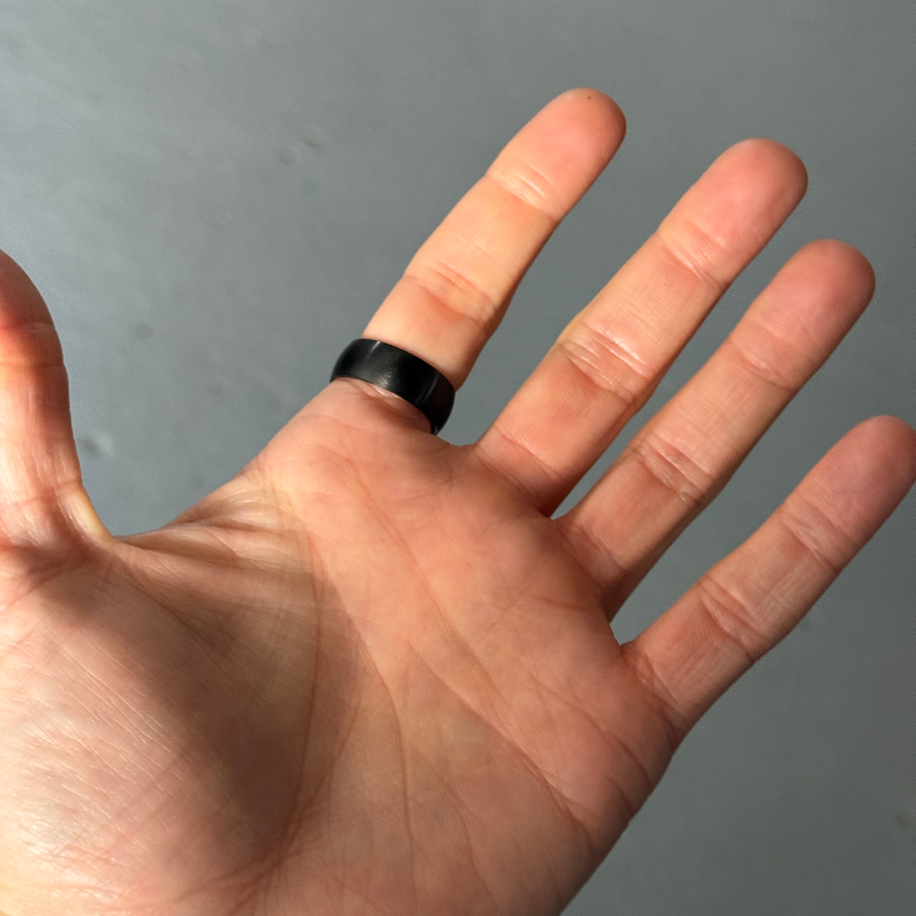 Men's Black Titanium Ring - Sanded Black, 8mm