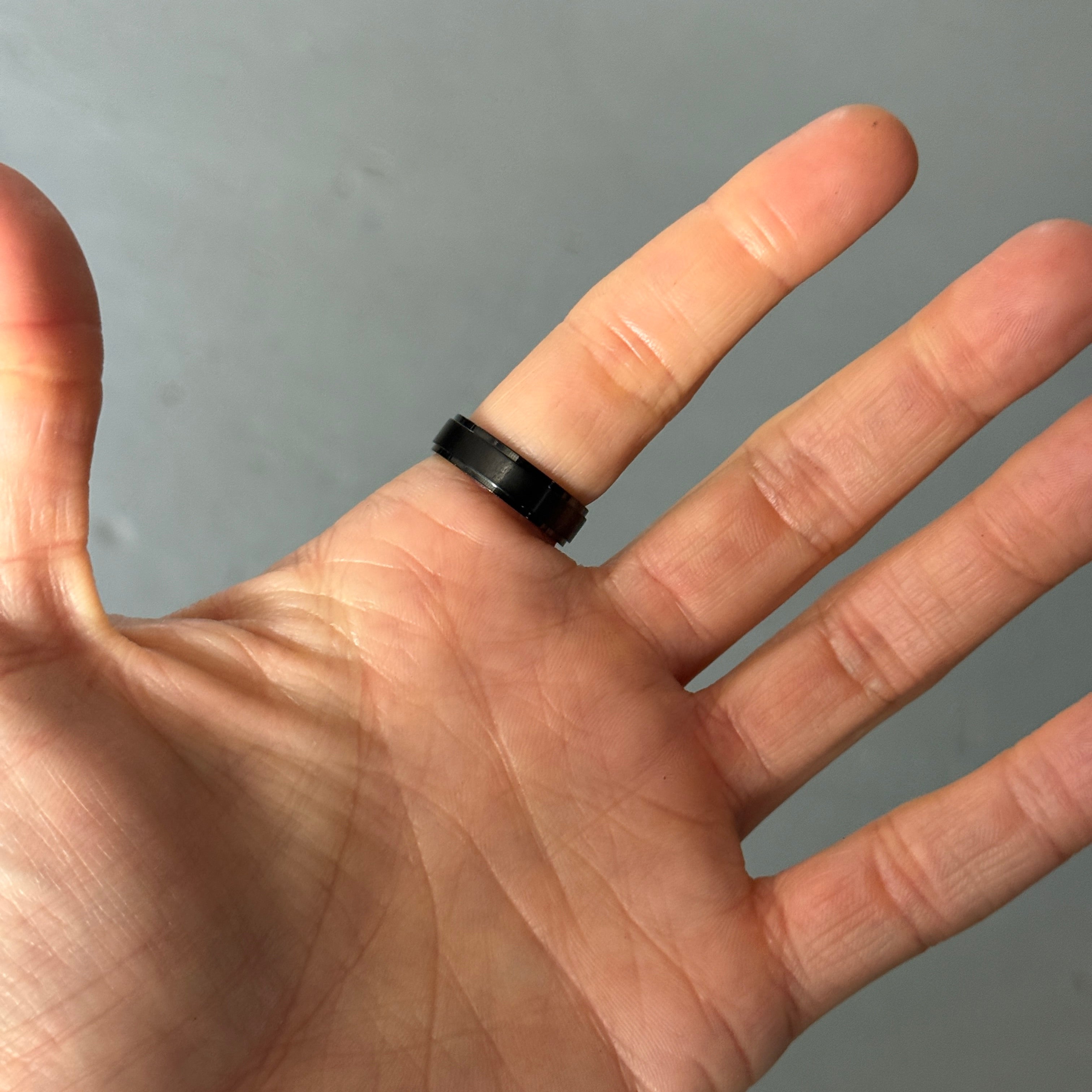 Men's Titanium Ring - Sanded Black, 6mm