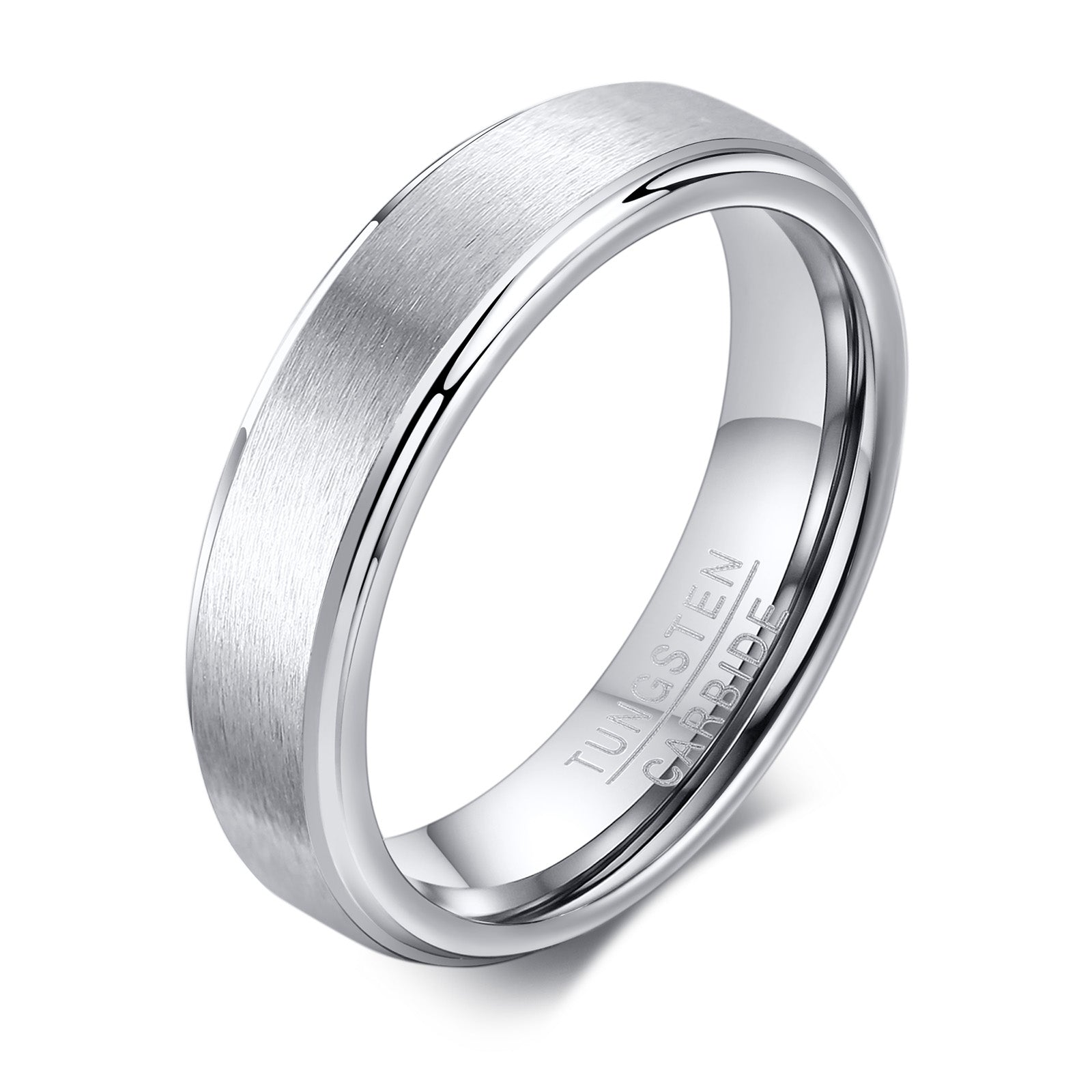 Men's Tungsten Ring - Brushed Silver, 5mm – Stainless Steel Jewelry – Chain Supplyy