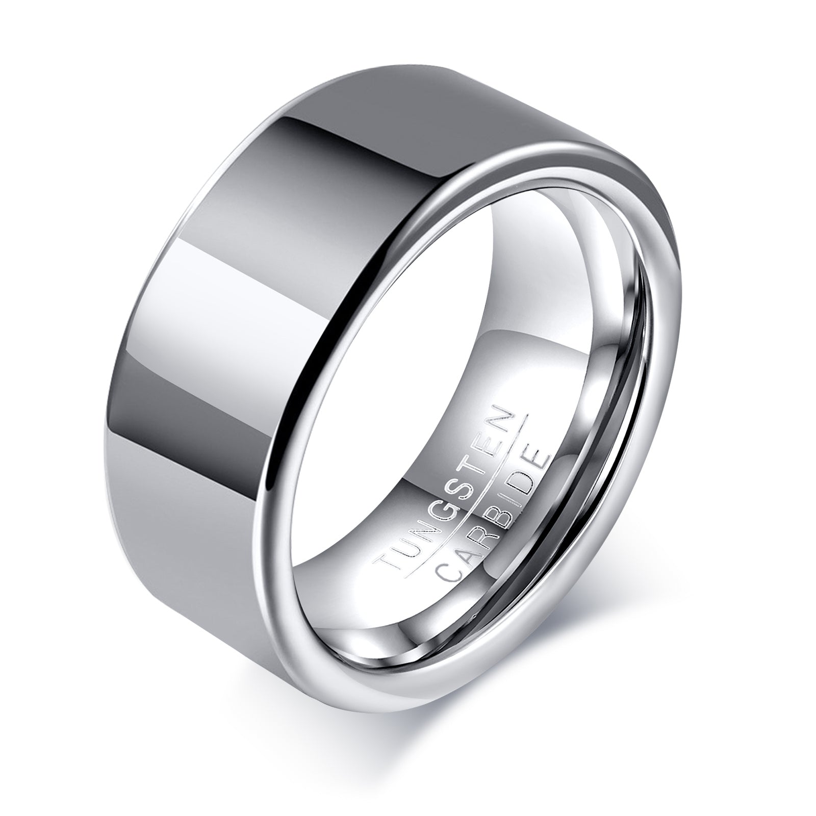 Men's Tungsten Ring - Bold Polished Silver, 8mm – Stainless Steel Jewelry – Chain Supplyy