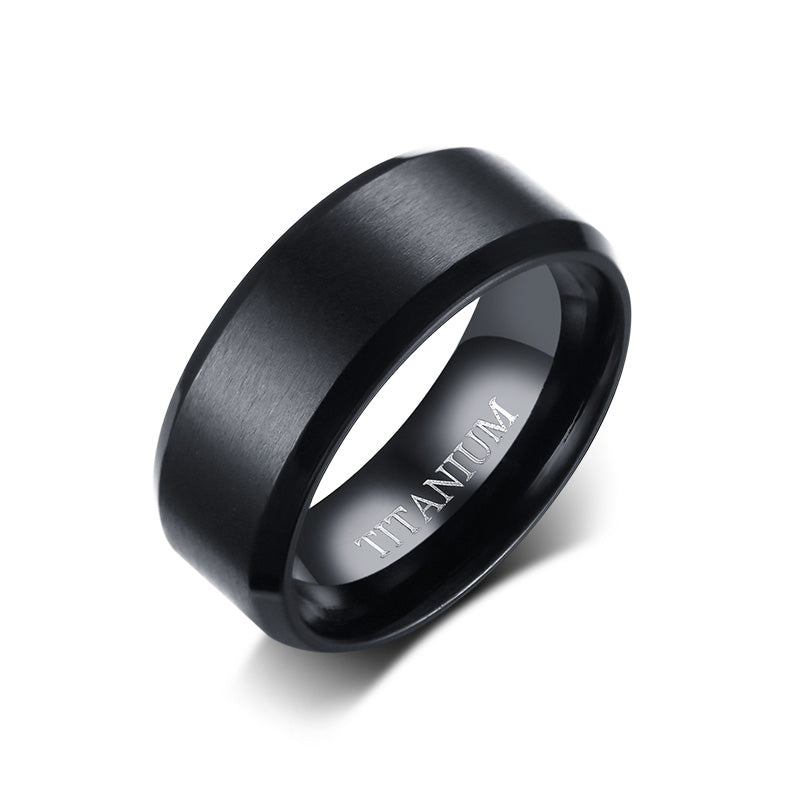 Men's Titanium Ring - Sanded Black, 6mm – Stainless Steel Jewelry – Chain Supplyy