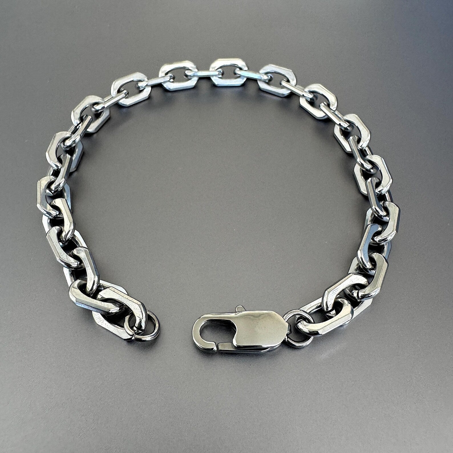 Oval Link Chain Bracelet, Polished, 6.5mm