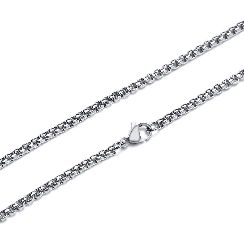 3mm Rounded Box Link Chain Necklace