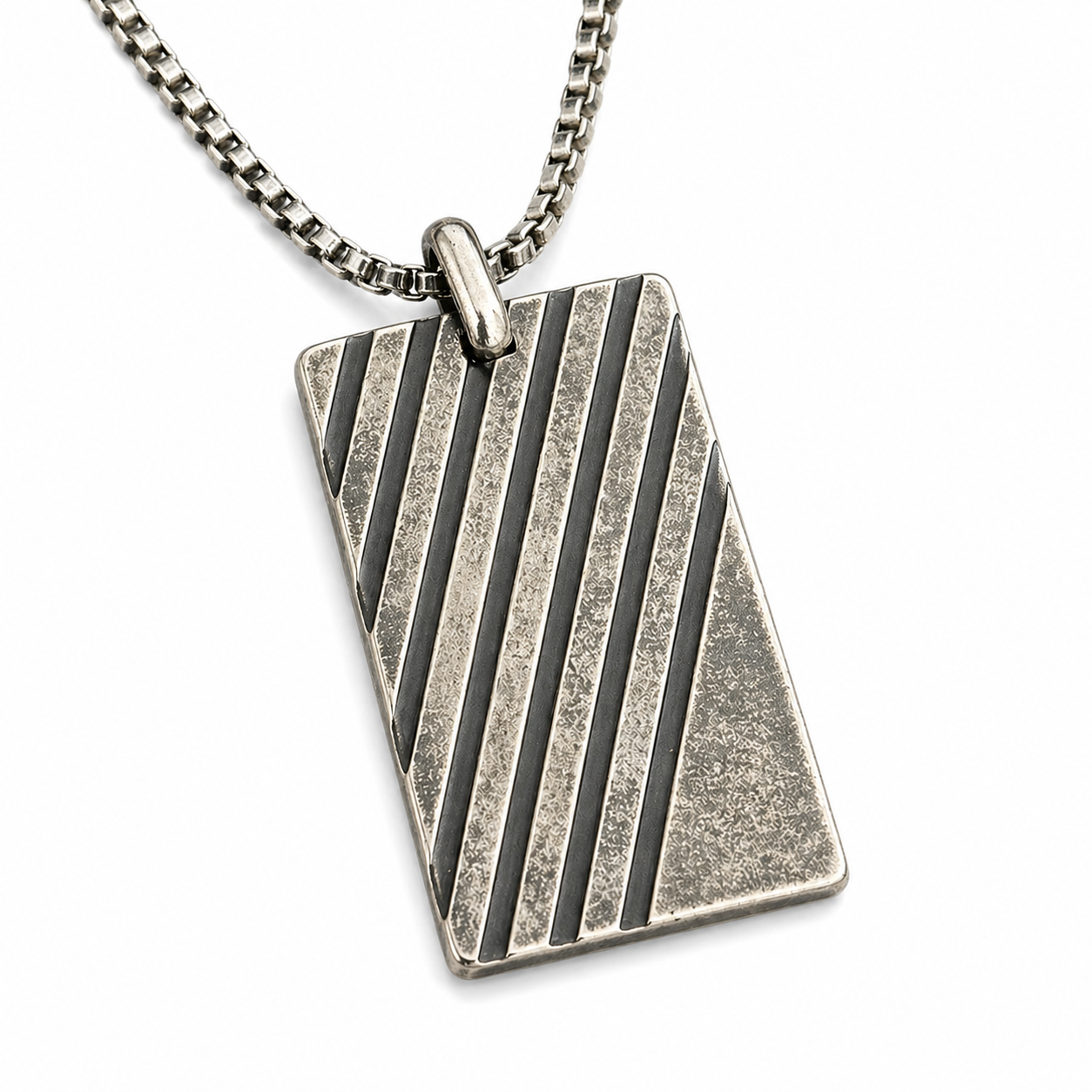Oxidized Stripe Pendant