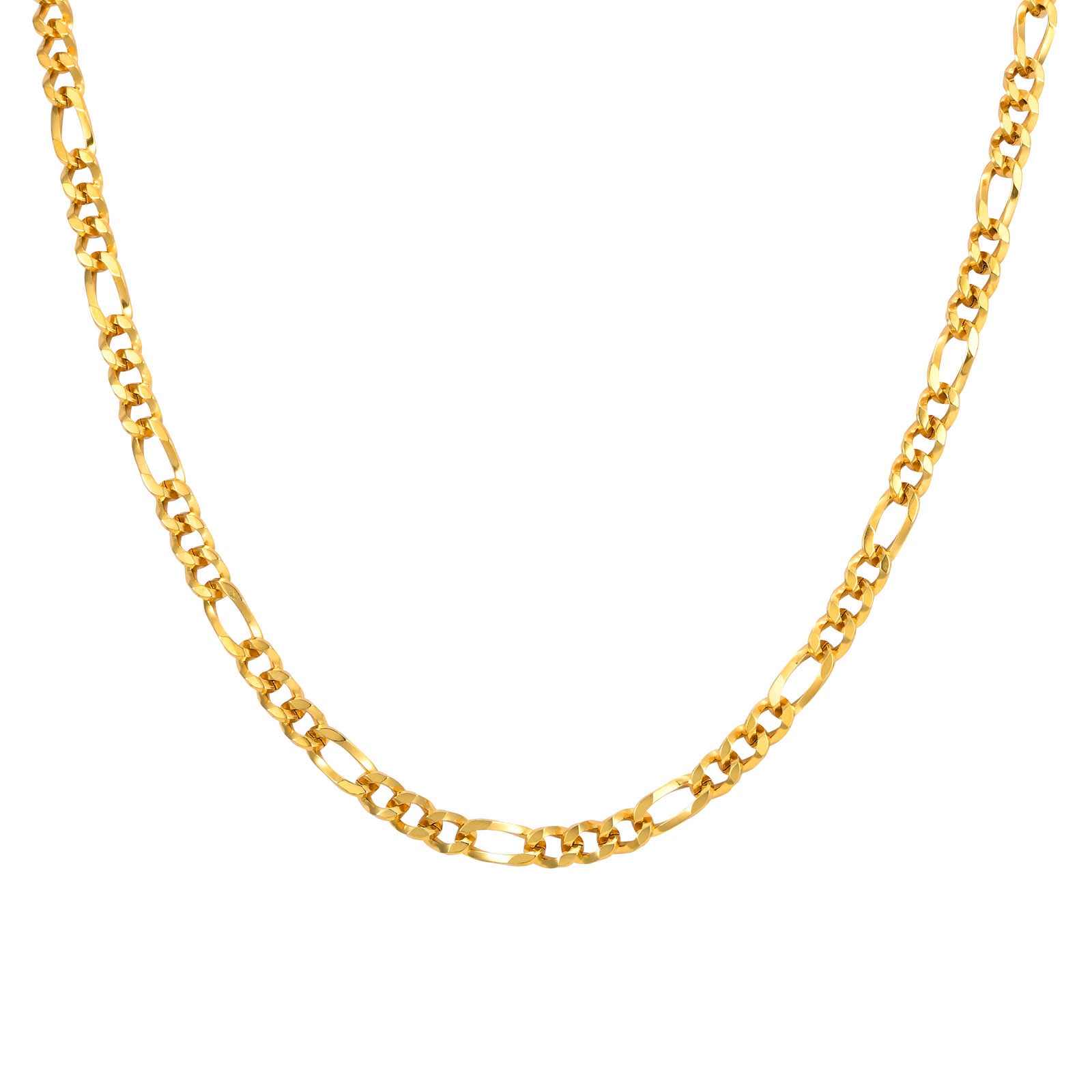 5.5mm Shaved Figaro Link Chain Necklace, 55cm