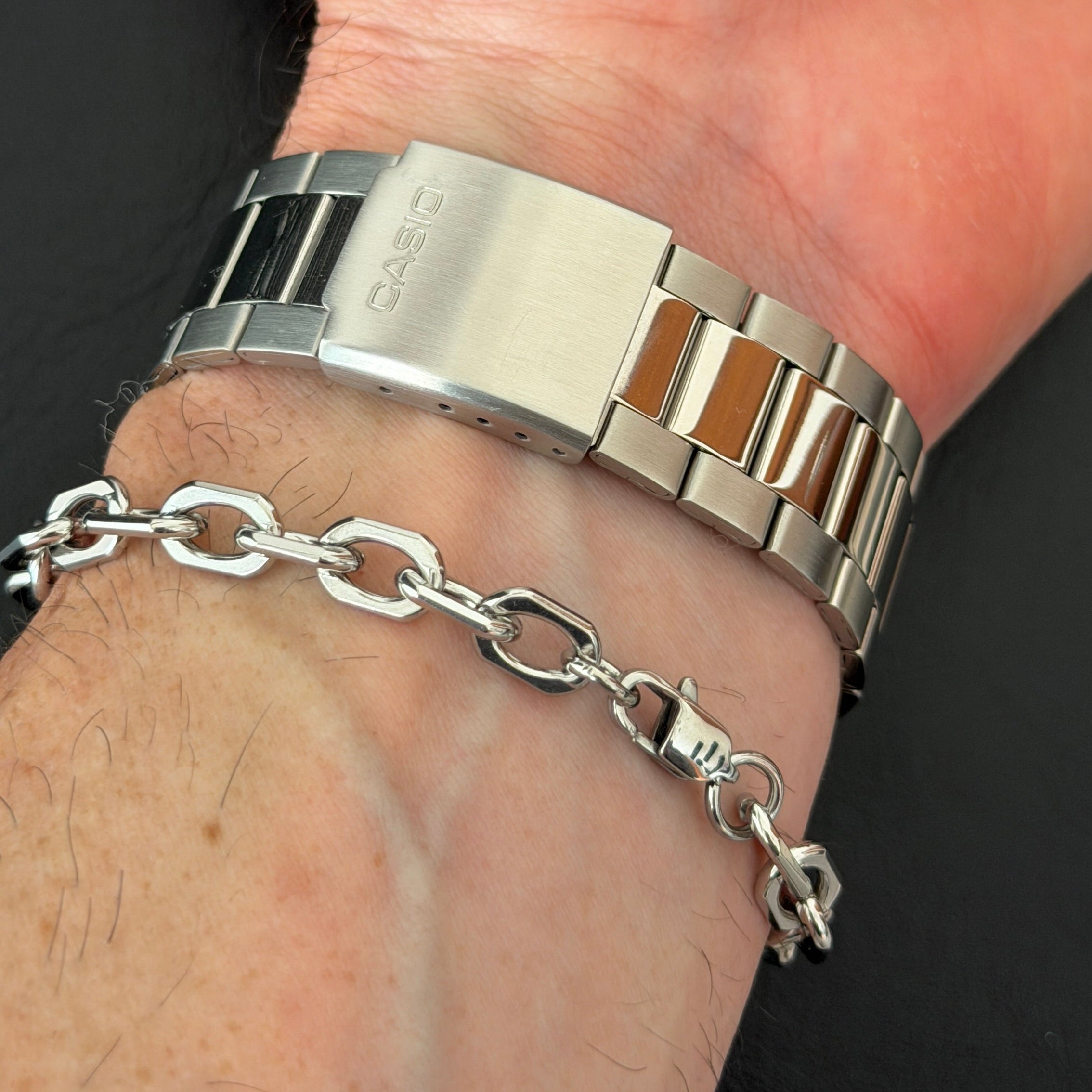 chain link bracelet for men oval links